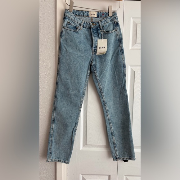 NWT Sezane Brut Sexy Straight Jeans Bleach Blue Light Wash - Picture 7 of 12
